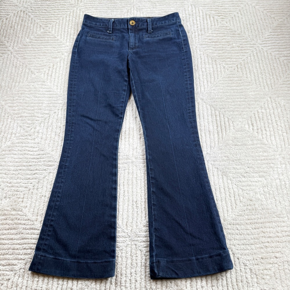 Banana Republic Flare Jeans Womens 25 Dark Stretch Denim Boho 70s Preppy Western